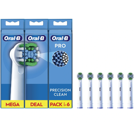 Oral-B Precision Clean EB20RX-6 maināmās zobu birstes galviņas, 6 gab., baltas