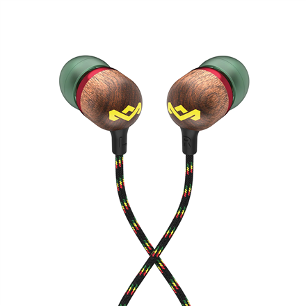 Marley vadu austiņas Smile Jamaica, iebūvēts mikrofons, USB Type-C, Rasta
