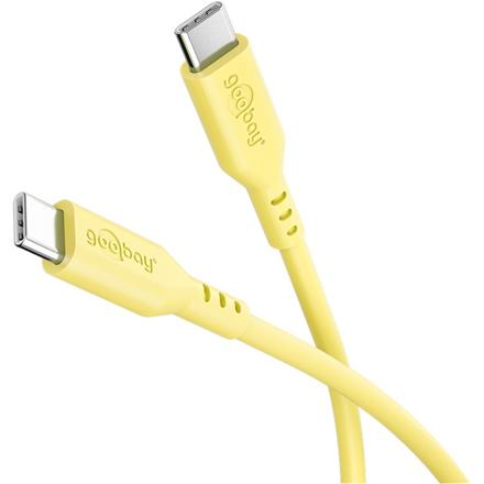 Goobay 77742 – uzlādes un datu kabelis, USB-C–USB-C, silikona apvalks
