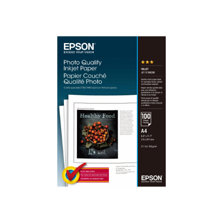 Epson C13S041061 – Photo Quality tintes printeru papīrs, A4, 100 loksnes