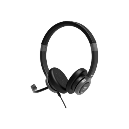 PORT CONNECT Stereo USB Headphone PRO ON'R 300 Wired On-ear Black Noise canceling
