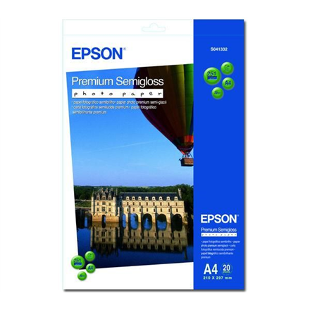 Epson C13S041332 – Premium pusglancēts fotopapīrs, A4, 251 g/m², 20 loksnes