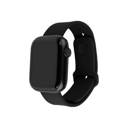 FIXED Sporty FIXSST2-434-BK – silikona pulksteņa siksniņa, 42/44/45 mm, Apple Watch, 170–235 mm, melns