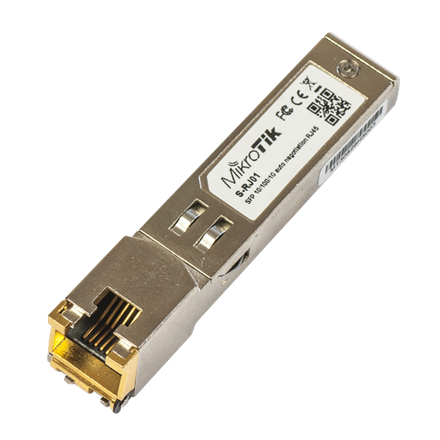 MikroTik S-RJ01 – vara SFP modulis, RJ45, 10/100/1 000 Mbit/s, līdz 100 m, no 0 līdz +85 °C