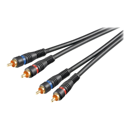 Goobay 50032 – dubulti ekranēts stereo kabelis ar 2× RCA savienotājiem