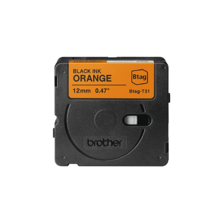 Brother BTAG-T31 – Btag etiķešu lente, melns teksts uz oranžs fona