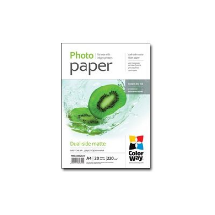 ColorWay matēts divpusējs fotopapīrs, 220 g/m², A4