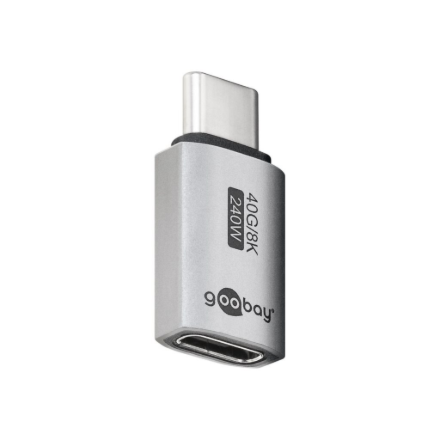 Goobay 74447 – taisns USB-C adapteris, USB-C spraudnis uz USB-C ligzdu, USB4