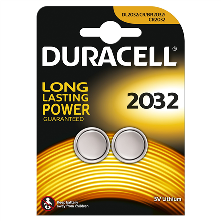 Litija baterija CR2032 3V 210mAh Duracell 2 gab. iepakojumā