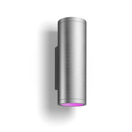 Philips Hue WCA Appear Outdoor Wall Lantern, Inox 8 W 2000-6500 Hue White Colour Ambiance
