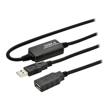 Digitus aktīvs USB 2.0 atkārtotāja/pagarinātāja kabelis DA-73100-1, USB 2.0, USB A (kontaktdakša), USB A (kontaktligzda)
