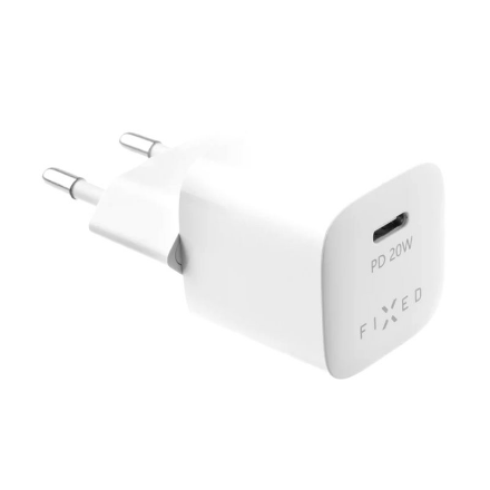 FIXED Mini FIXC20M-C-WH – USB-C ceļojumu lādētājs, 20 W, balts