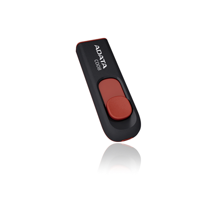 ADATA C008 – 64 GB USB-A zibatmiņa, melna / sarkana