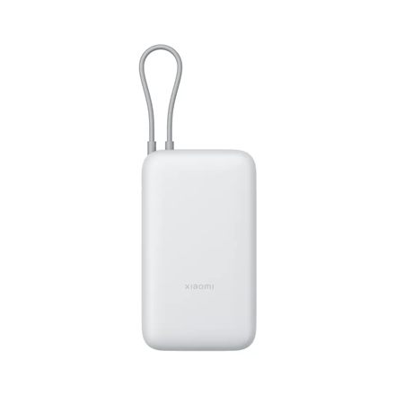 Xiaomi 20000 BHR9738GL – 20 000 mAh ārējais akumulators ar iebūvētu USB-C kabeli, gaiši pelēks