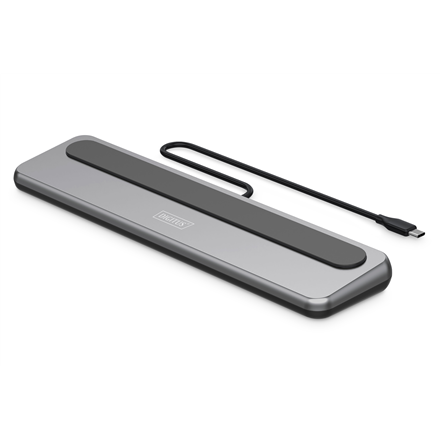 DIGITUS DA-70919 – 12 portu USB-C 8K dokstacija, 2 × HDMI, 1 × RJ-45 Gigabit Ethernet