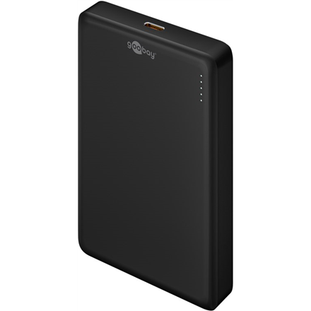 Goobay magnētisks bezvadu portatīvais lādētājs 70183, 10000 mAh, USB-C, melns