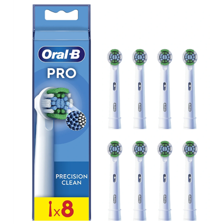 Oral-B EB20RX-8 – Precision Clean rezerves birstes uzgaļi, pieaugušajiem, 8 gab., balts