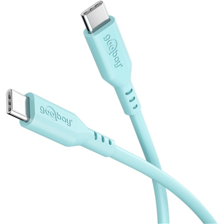 Goobay 77744 – uzlādes un datu kabelis, USB-C–USB-C, silikona apvalks