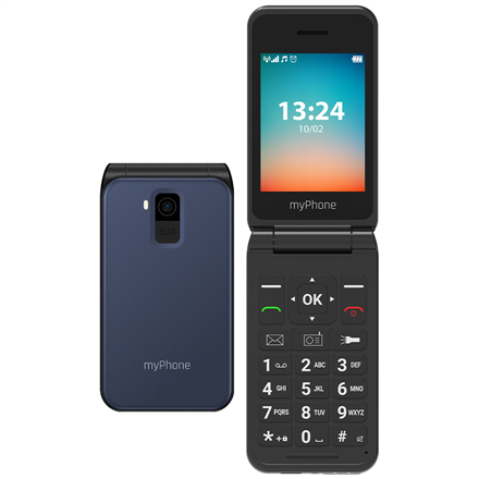 myPhone Flip LTE Navy Blue 2.8 " TFT 48 MB 128 MB 3G Bluetooth 2.1 USB version Type-C Built-in camera Main camera resolution 1.3 MP 1000 mAh