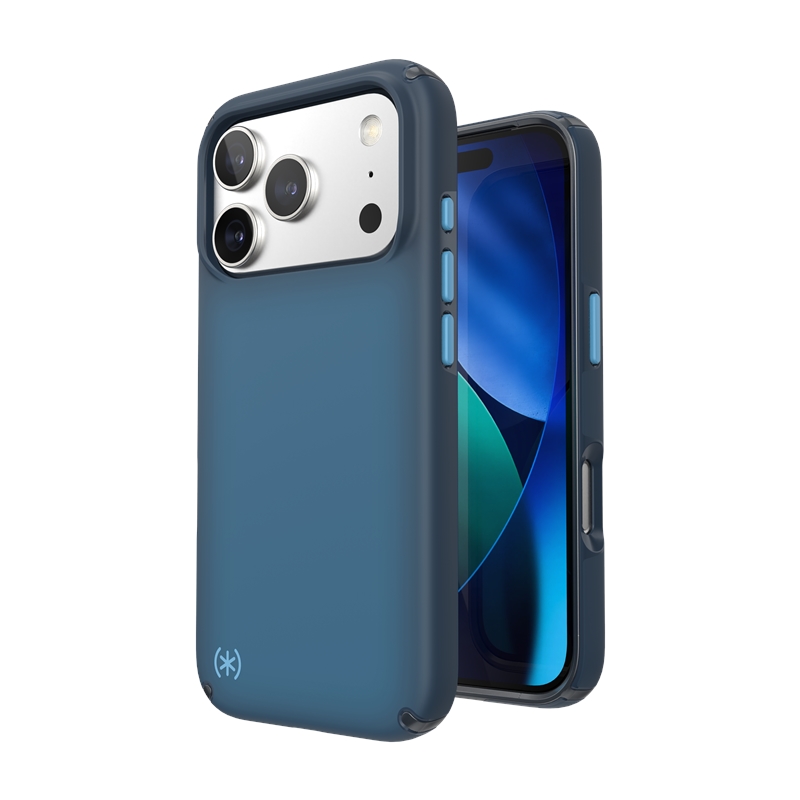 Speck Presidio Lux MagSafe vāciņš ierīcei iPhone 17 Pro, “Deep Sea Fade / Black / Spell Blue” krāsā