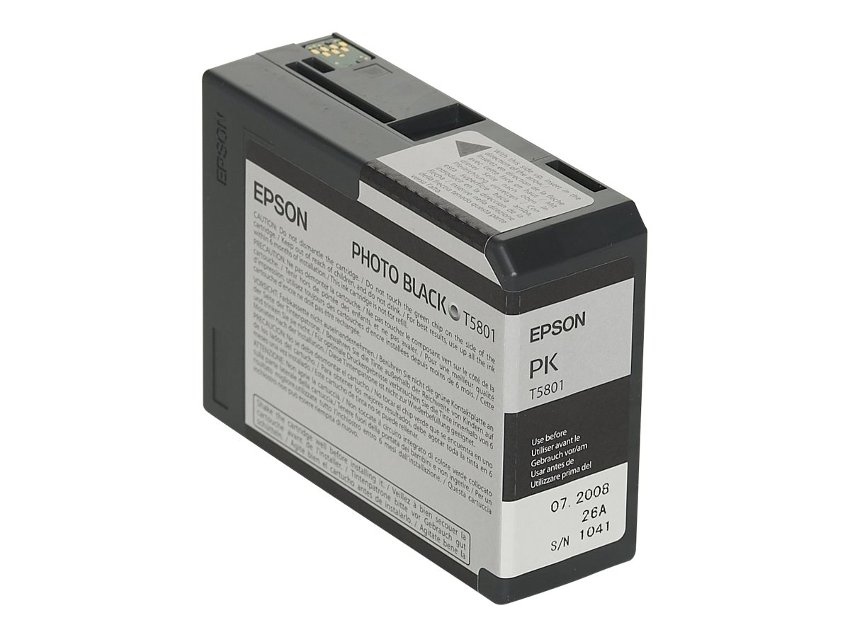 Epson C13T580100 / T5801 UltraChrome K3 80 ml, Stylus Pro 3800 / 3880 tintes kasetne, foto melna