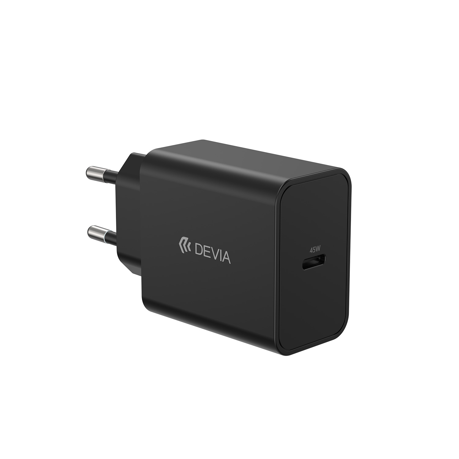 Devia Rocket PD 45 W – sienas lādētājs ar 1× USB-C, melns