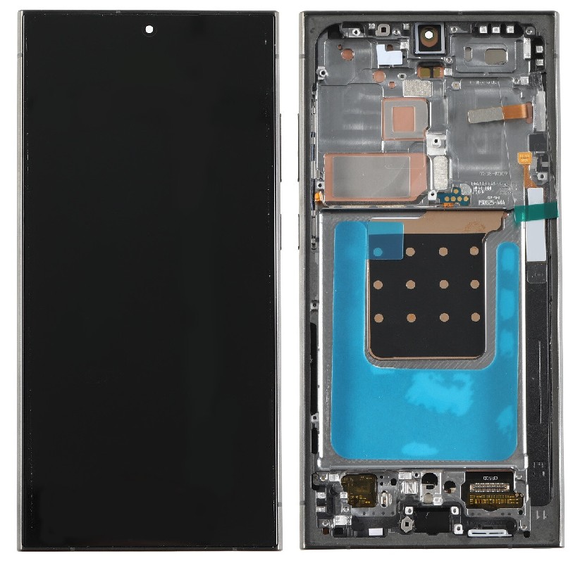Samsung Galaxy S24 Ultra (S928) OLED displeja modulis ar skārienpaneli un titāna melnu / zilu / zaļu rāmi (1:1 OEM)