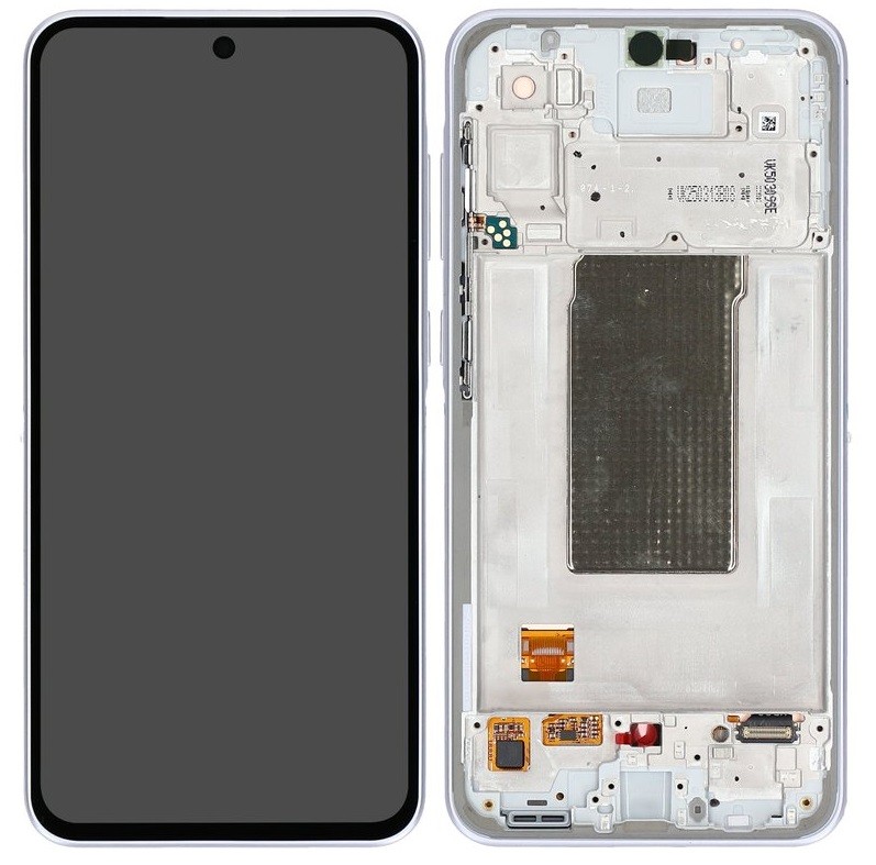 LCD ekrāns Samsung A366 A36 5G ar skārienekrānu un rāmi, brīnišķīgā lavandas krāsā, oriģināls (servisa komplekts)