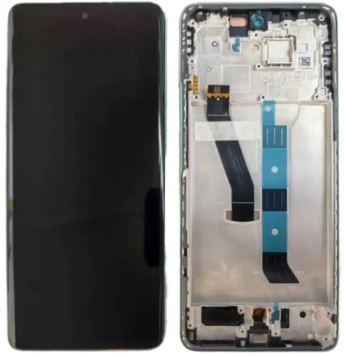 Oriģināls zaļš Xiaomi Poco M8 5G displeja modulis ar skārienpaneli un rāmi (servisa iepakojums)