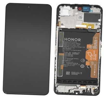Oriģinālais Huawei Honor 200 Smart / Honor X7c 5G LCD ekrāna un skārienpaneļa modulis ar rāmi un akumulatoru, melns (servisa iepakojums)