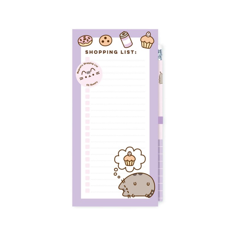 Pusheen Moments magnētiskais bloknots ledusskapim ar zīmuli