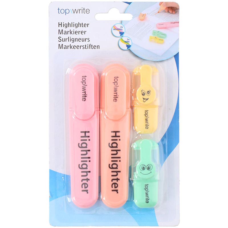 Topwrite teksta marķieru komplekts, 4 krāsas