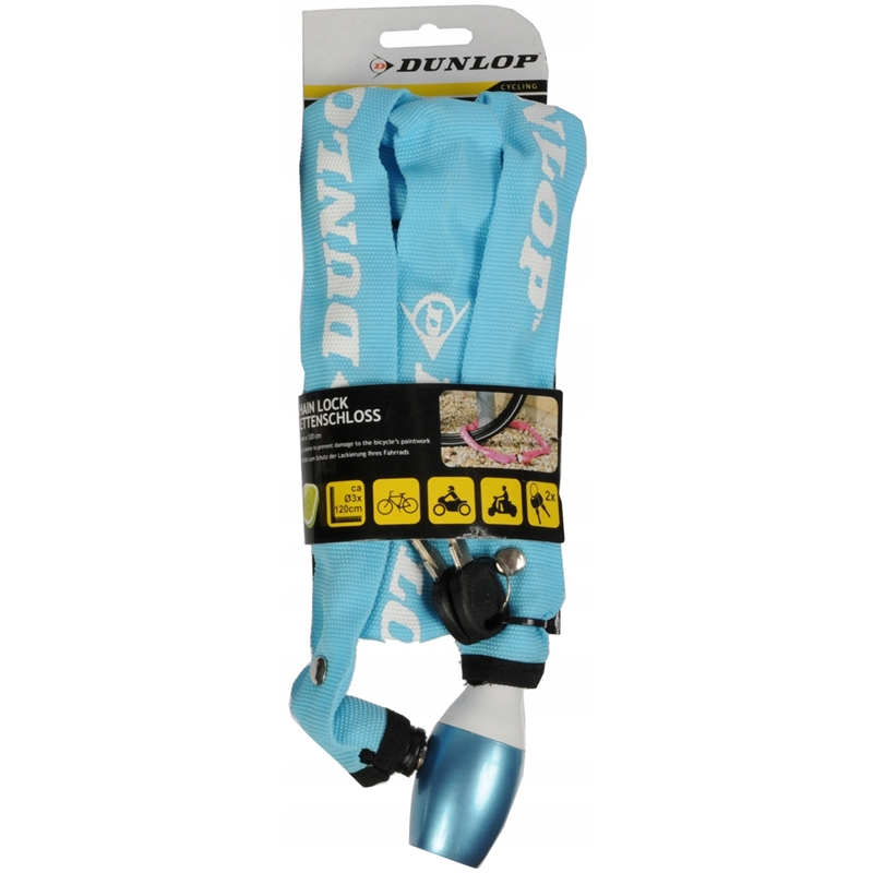 Dunlop velosipēda ķēdes slēdzene, 120 cm, zila
