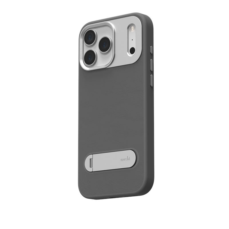 Moshi Kameleon MagSafe vāciņš ierīcei iPhone 17 Pro Max, ar statīva funkciju, “Midnight Gray” krāsā