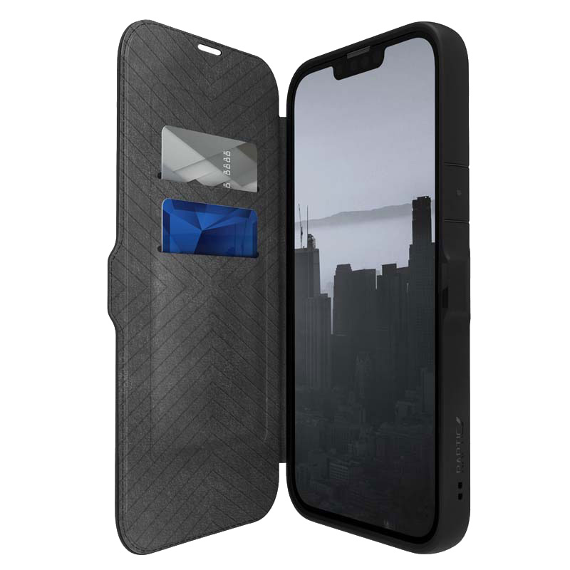 Raptic X-Doria Urban Folio vāciņš ierīcei iPhone 14 Plus, atverams, melns
