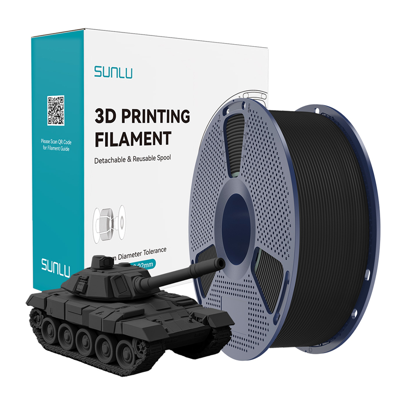 Sunlu PLA+ High-Speed filaments, melns