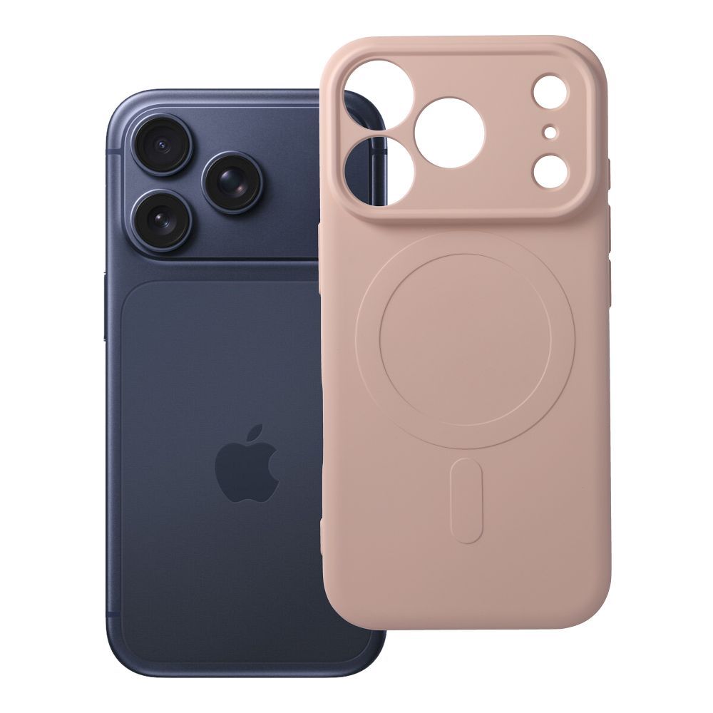 Silikona Mag Cover maciņš modelim iPhone 17 Pro / 18 Pro, saderīgs ar MagSafe ar kameras aizsardzību – rozā