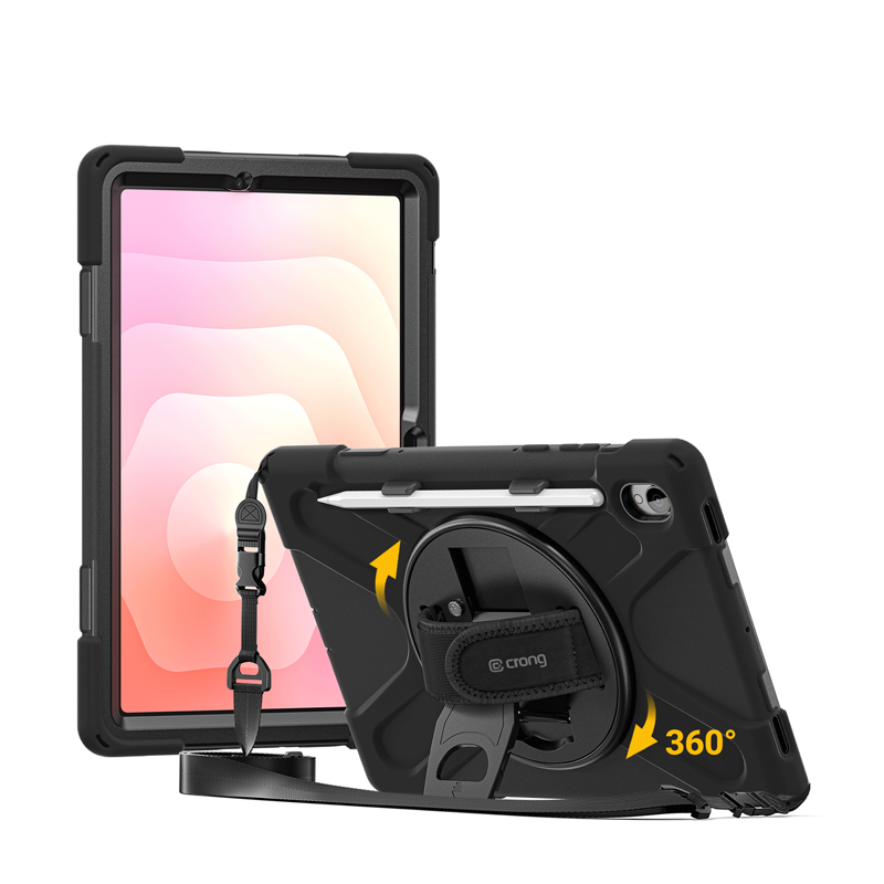 Crong Defender Plus – Rugged maciņš Samsung Galaxy Tab S11 11” (melns)