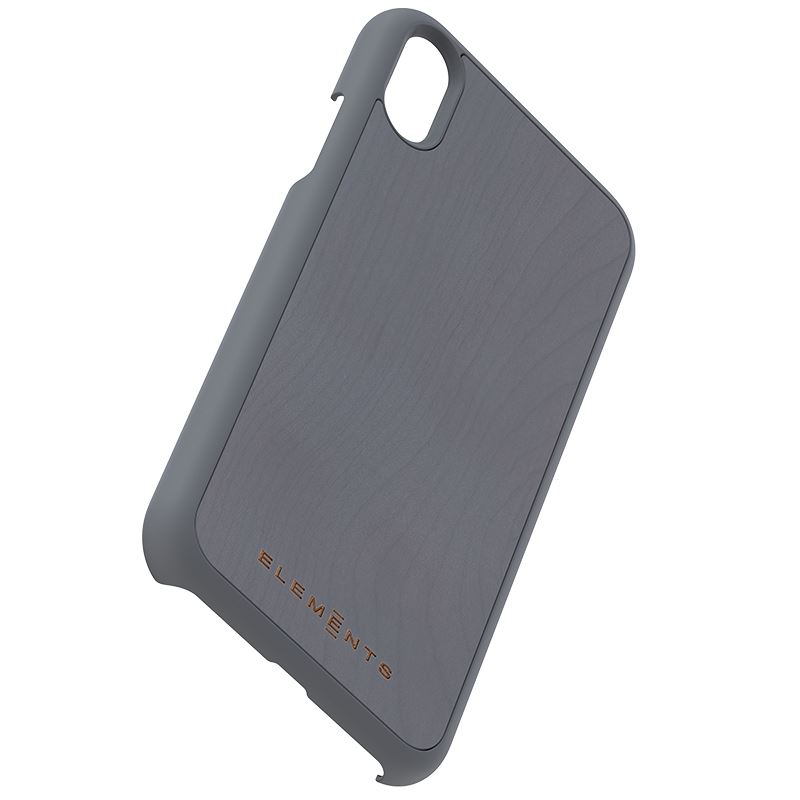 Nordic Elements Original Gefion vāciņš ierīcei iPhone XR, ar dabīga kļavas koka apdari, vidēji pelēks