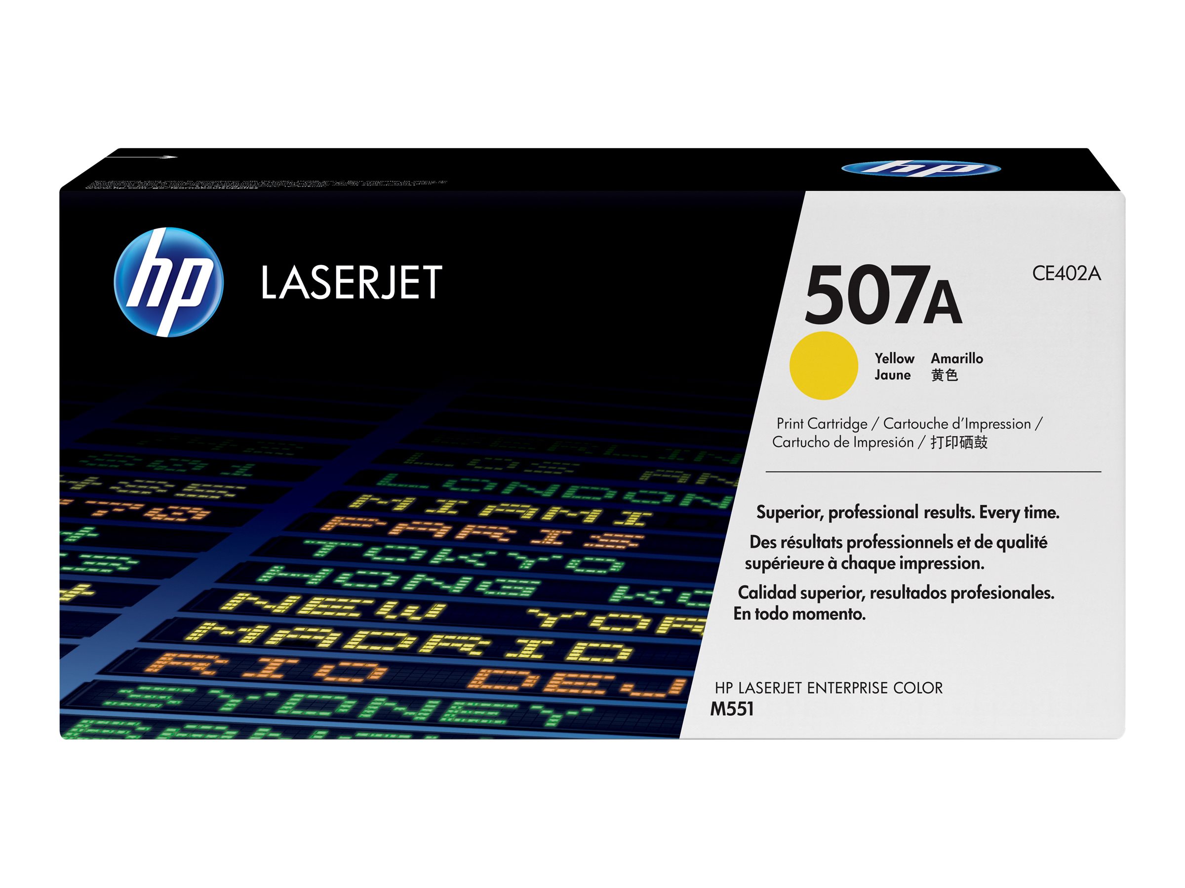 Oriģinālā HP 507A LaserJet tonera kasetne (CE402A), dzeltena