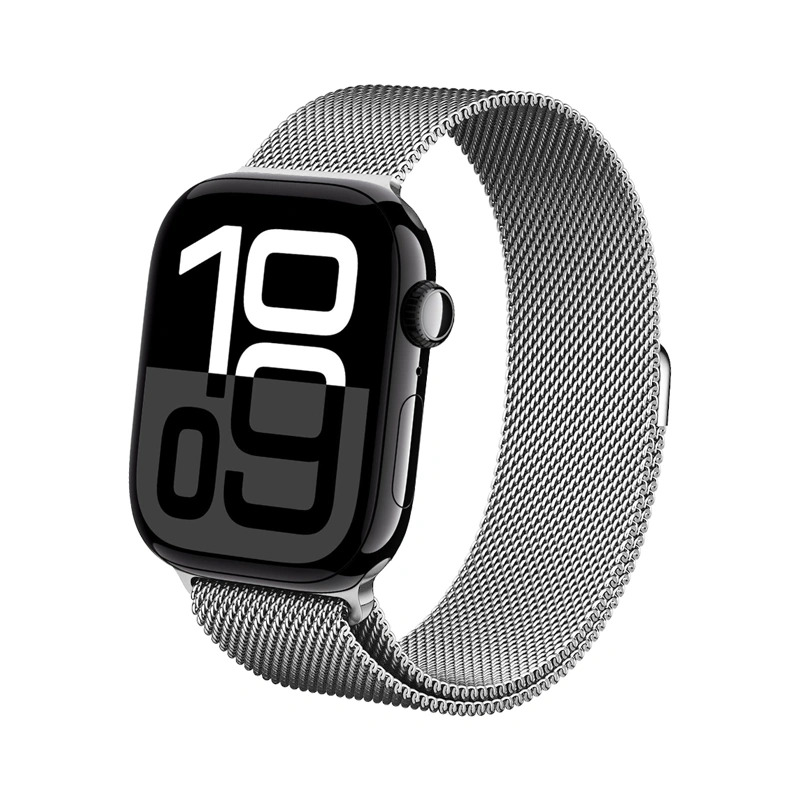 Crong Milano Steel nerūsējošā tērauda siksniņa Apple Watch 44 / 45 / 46 / 49 mm, sudraba krāsā