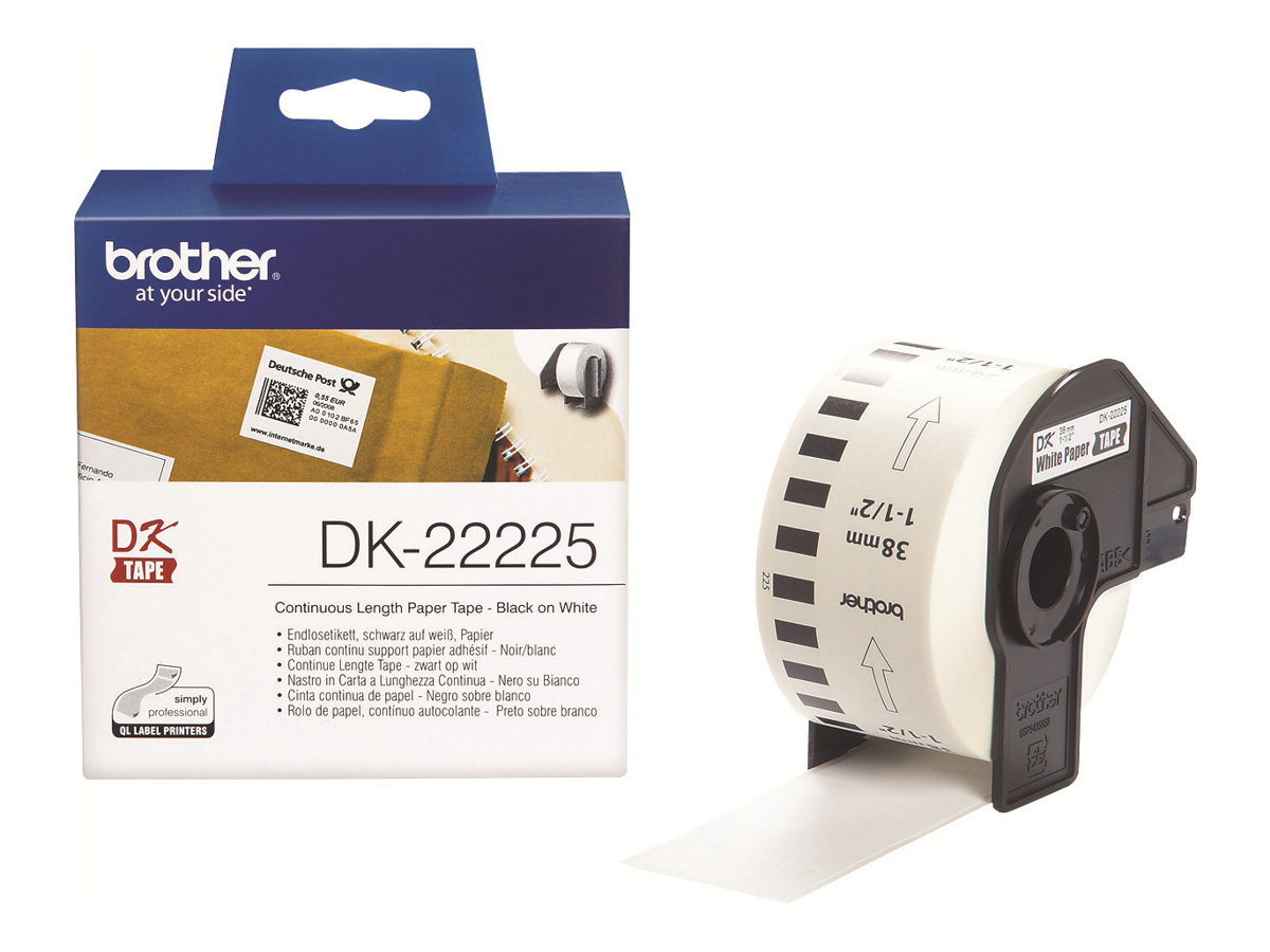 Brother DK22225 nepārtrauktā etiķešu lente, papīra