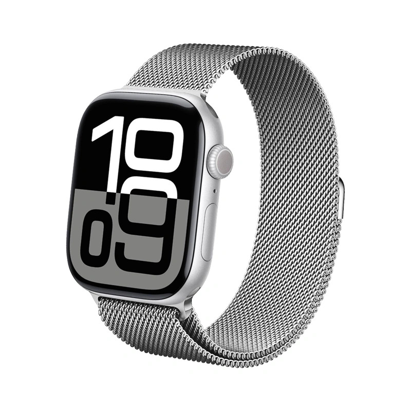 Crong Milano Steel nerūsējošā tērauda siksniņa Apple Watch 38 / 40 / 41 / 42 mm, sudraba krāsā