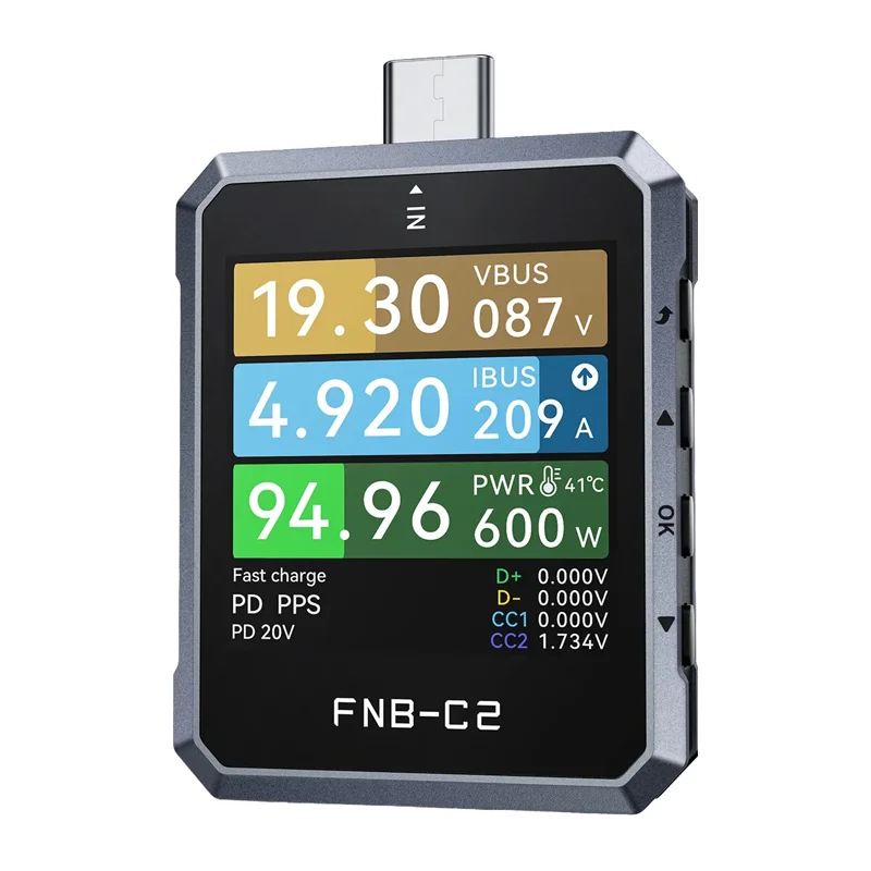 FNIRSI FNB-C2 USB-C barošanas parametru testeris