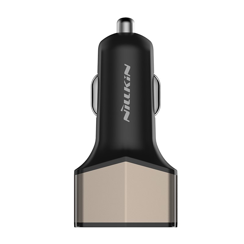Nillkin Celerity 32 W automašīnas lādētājs ar 2 USB-A un 1 USB-C pieslēgvietu, zelta krāsā