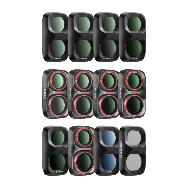 Freewell 12 filtru komplekts DJI Osmo Pocket 4P kamerai: ND8 / ND16 / ND32 / ND64 / ND8/PL / ND16/PL / ND32/PL / ND64/PL / ND1000 / CPL / Glow Mist 1/4 / gaismas piesārņojuma filtrs