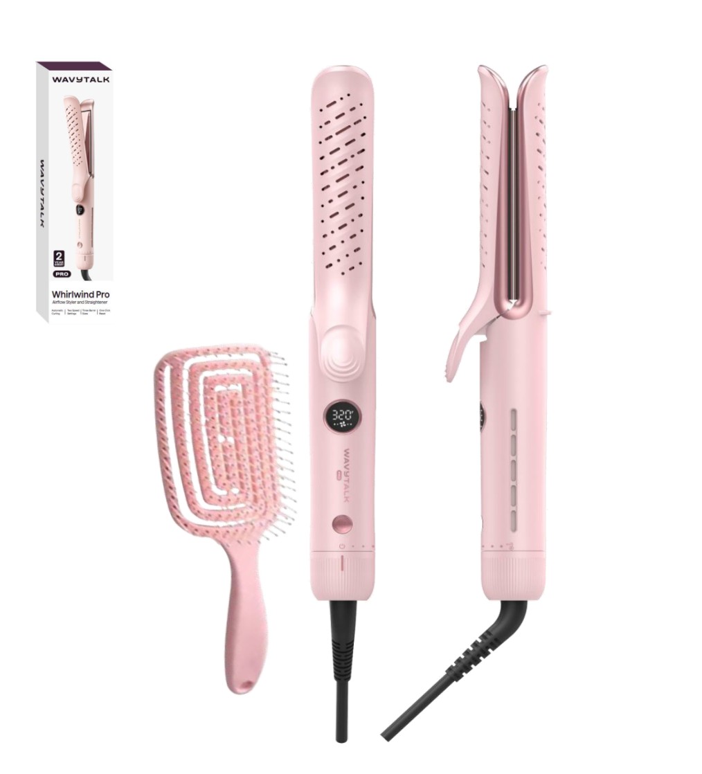 Hair straightening and curling tongs Wavytalk Whirlwind Pro pink