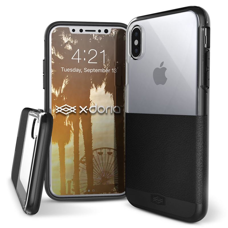 X-Doria Dash Leather vāciņš ierīcei iPhone X, melns