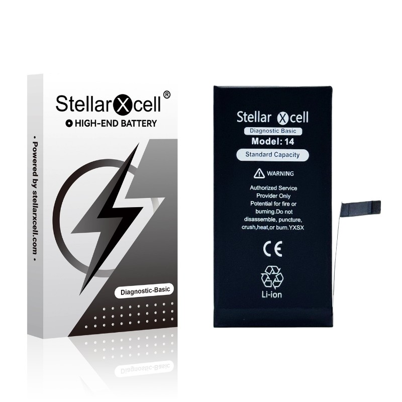 StellarXcell Diagnostic akumulators Apple iPhone 14, 3280 mAh (standarta ietilpība + augstas kvalitātes BMS kopija)