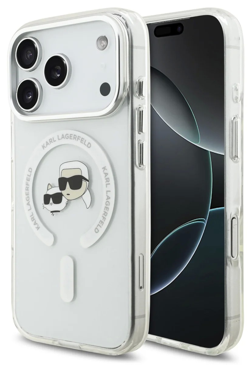 Karl Lagerfeld IML K&CH Heads Metal Frame MagSafe vāciņš Apple iPhone 17 Pro Max